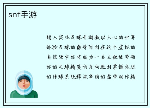 snf手游
